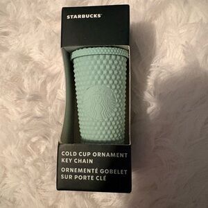 New Starbucks Mint Cold Cup Keychain Ornament